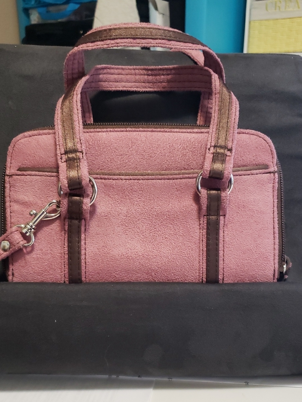 Avon Women’s Pink Suede Clutch Purse